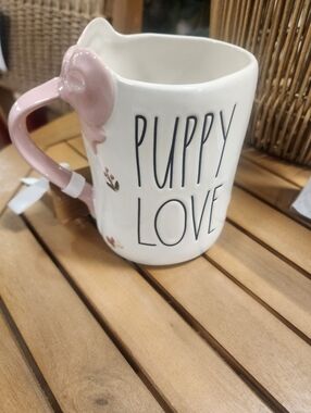 Rae Dunn Puppy Love Ceramic Mug – Pink Accent